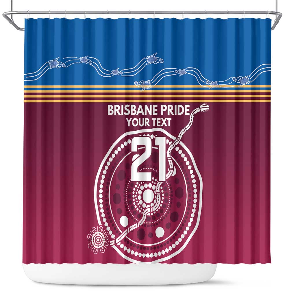 Personalised Brisbane Pride Shower Curtain The Roar of Champions - Aussie Hoodie