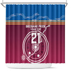 Personalised Brisbane Pride Shower Curtain The Roar of Champions - Aussie Hoodie