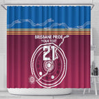 Personalised Brisbane Pride Shower Curtain The Roar of Champions - Aussie Hoodie