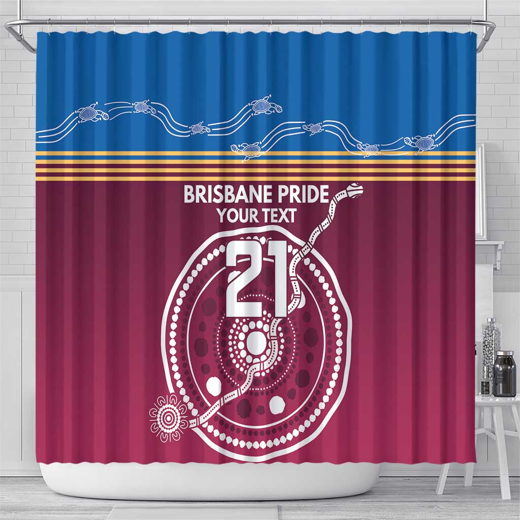 Personalised Brisbane Pride Shower Curtain The Roar of Champions - Aussie Hoodie