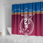 Personalised Brisbane Pride Shower Curtain The Roar of Champions - Aussie Hoodie