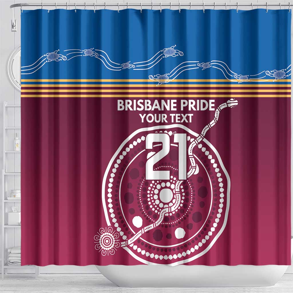 Personalised Brisbane Pride Shower Curtain The Roar of Champions - Aussie Hoodie