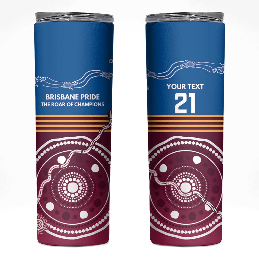 Personalised Brisbane Pride Skinny Tumbler The Roar of Champions - Aussie Hoodie