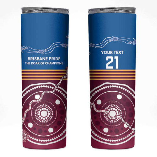 Personalised Brisbane Pride Skinny Tumbler The Roar of Champions - Aussie Hoodie