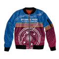 Personalised Brisbane Pride Sleeve Zip Bomber Jacket The Roar of Champions - Aussie Hoodie
