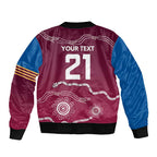 Personalised Brisbane Pride Sleeve Zip Bomber Jacket The Roar of Champions - Aussie Hoodie