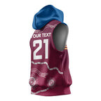 Personalised Brisbane Pride Sleeveless Hoodie The Roar of Champions - Aussie Hoodie