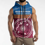 Personalised Brisbane Pride Sleeveless Zip Hoodie The Roar of Champions LT9