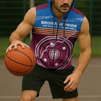 Personalised Brisbane Pride Sleeveless Zip Hoodie The Roar of Champions LT9