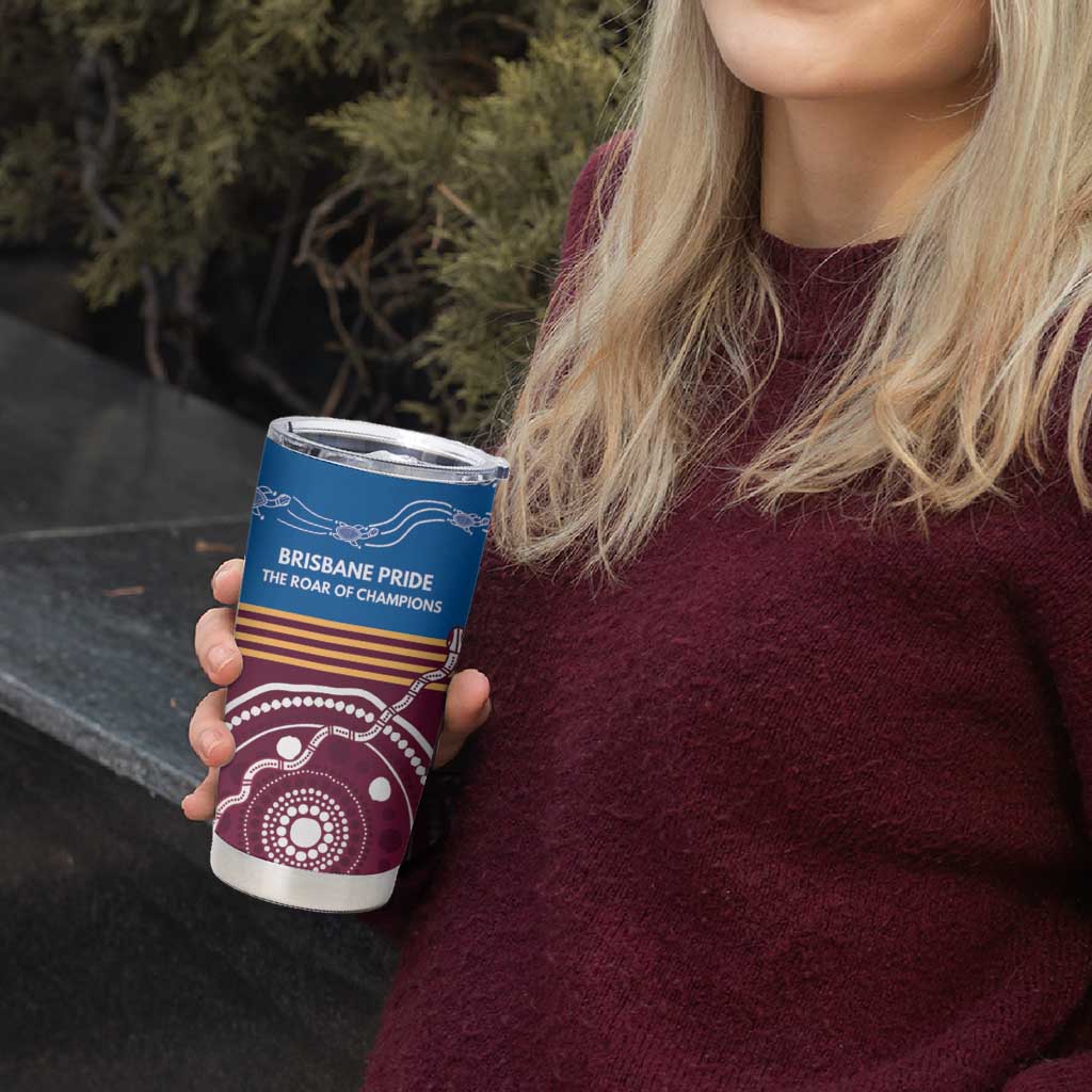 Personalised Brisbane Pride Tumbler Cup The Roar of Champions - Aussie Hoodie