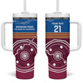 Personalised Brisbane Pride Tumbler With Handle The Roar of Champions - Aussie Hoodie