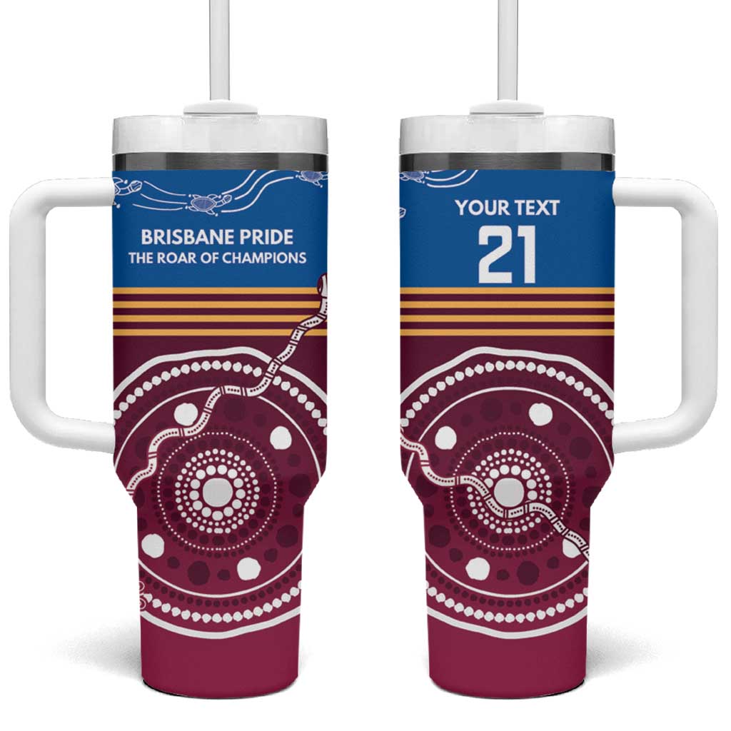 Personalised Brisbane Pride Tumbler With Handle The Roar of Champions - Aussie Hoodie