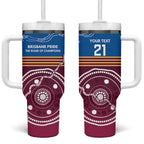 Personalised Brisbane Pride Tumbler With Handle The Roar of Champions - Aussie Hoodie
