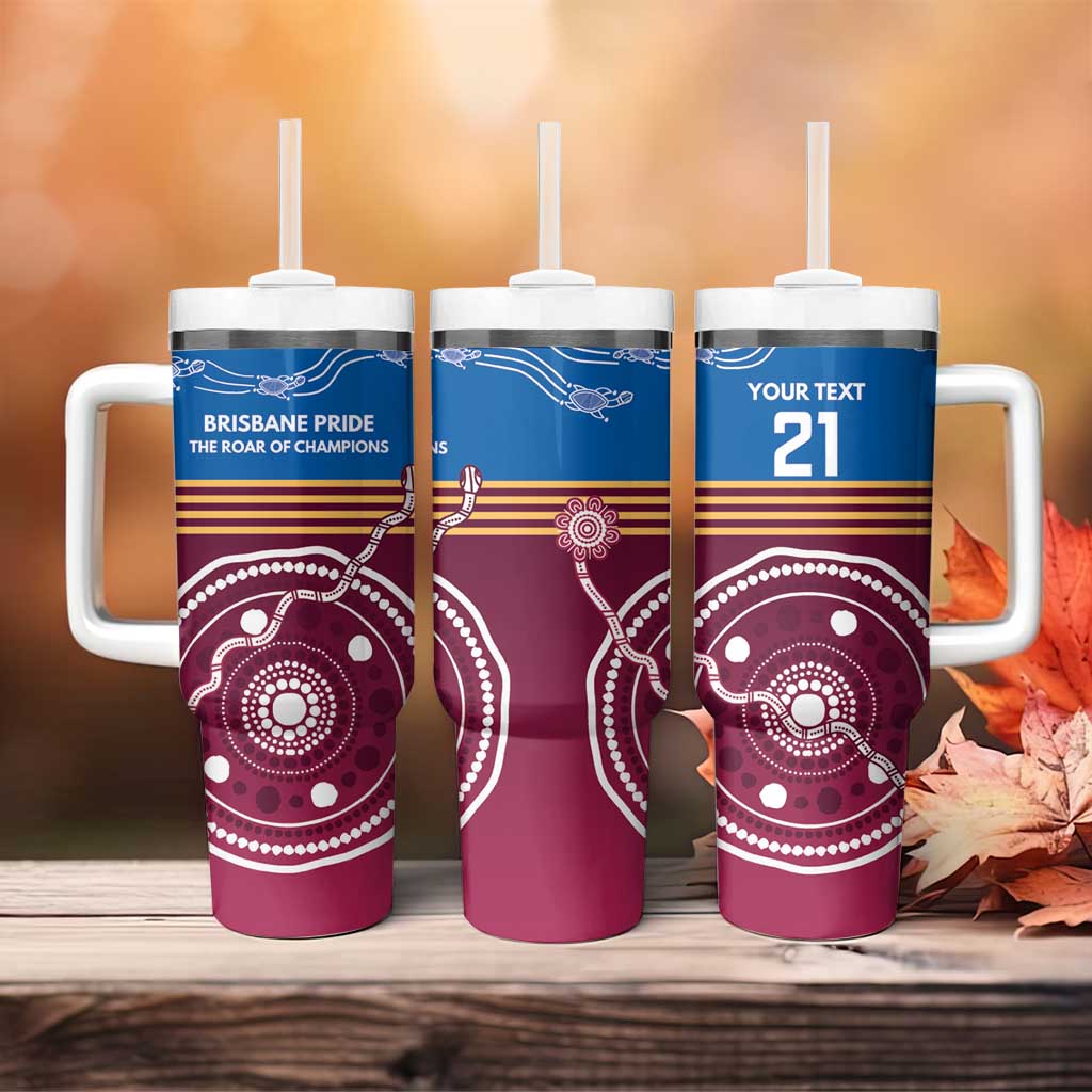 Personalised Brisbane Pride Tumbler With Handle The Roar of Champions - Aussie Hoodie
