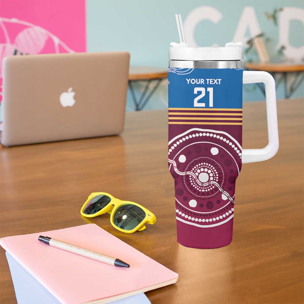 Personalised Brisbane Pride Tumbler With Handle The Roar of Champions - Aussie Hoodie