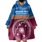 Personalised Brisbane Pride Wearable Blanket Hoodie The Roar of Champions - Aussie Hoodie