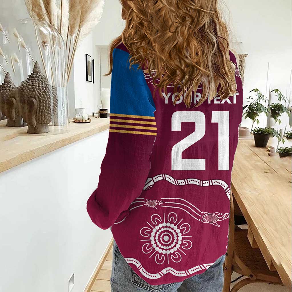 Personalised Brisbane Pride Women Casual Shirt The Roar of Champions - Aussie Hoodie