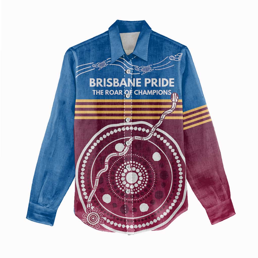 Personalised Brisbane Pride Women Casual Shirt The Roar of Champions - Aussie Hoodie