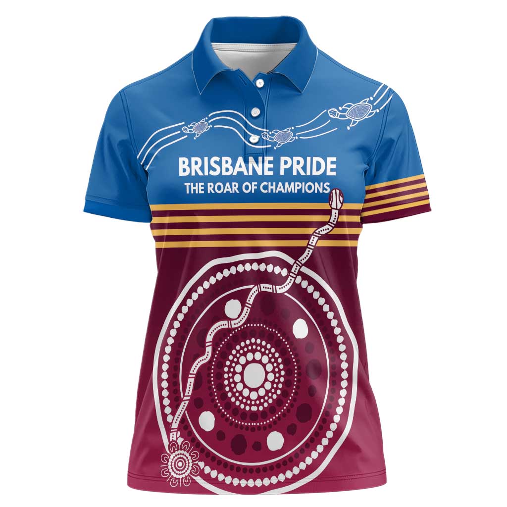 Personalised Brisbane Pride Women Polo Shirt The Roar of Champions - Aussie Hoodie