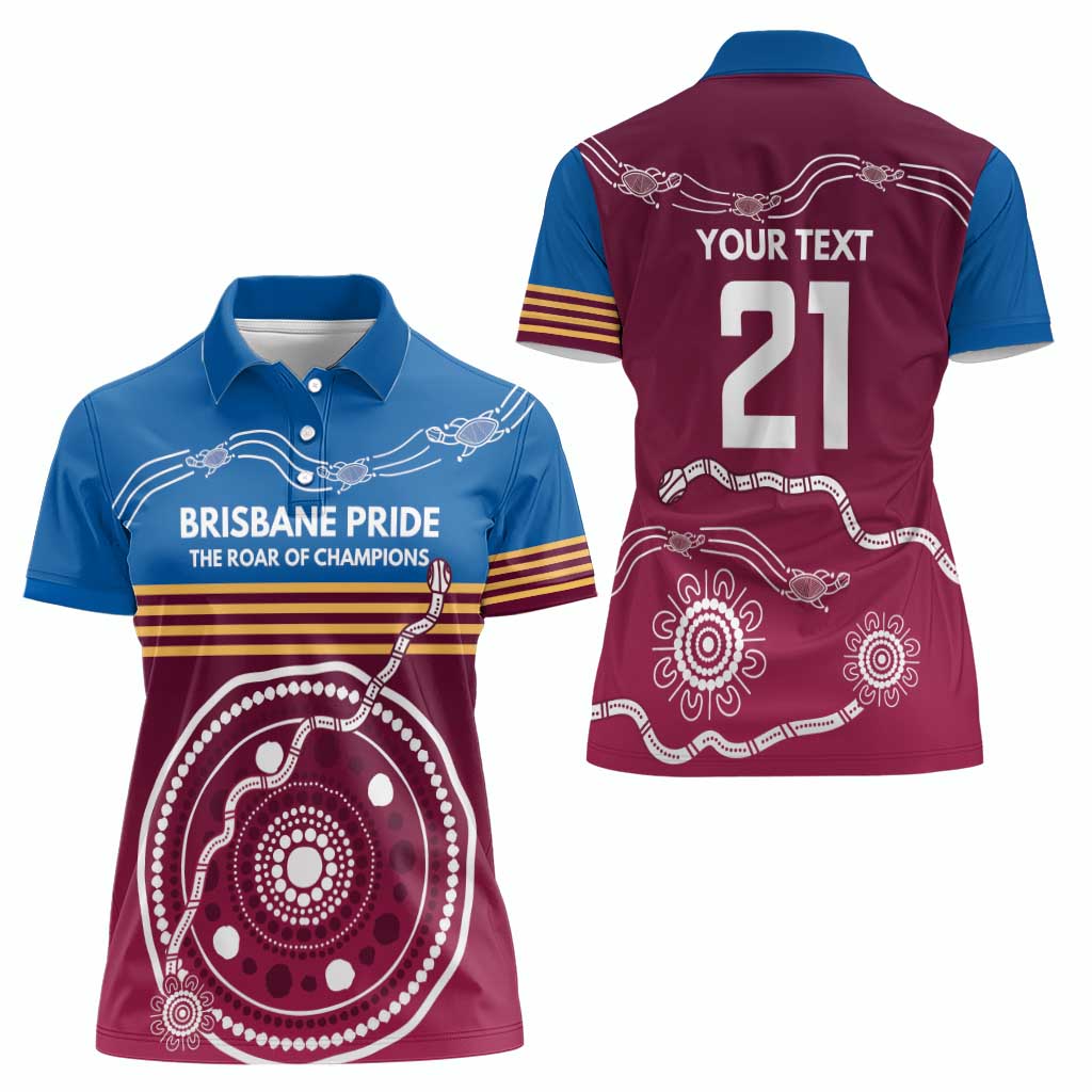 Personalised Brisbane Pride Women Polo Shirt The Roar of Champions - Aussie Hoodie