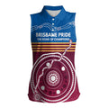 Personalised Brisbane Pride Women Sleeveless Polo Shirt The Roar of Champions - Aussie Hoodie