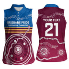 Personalised Brisbane Pride Women Sleeveless Polo Shirt The Roar of Champions - Aussie Hoodie