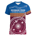 Personalised Brisbane Pride Women V-Neck T-Shirt The Roar of Champions - Aussie Hoodie