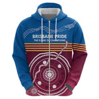 Personalised Brisbane Pride Zip Hoodie The Roar of Champions - Aussie Hoodie