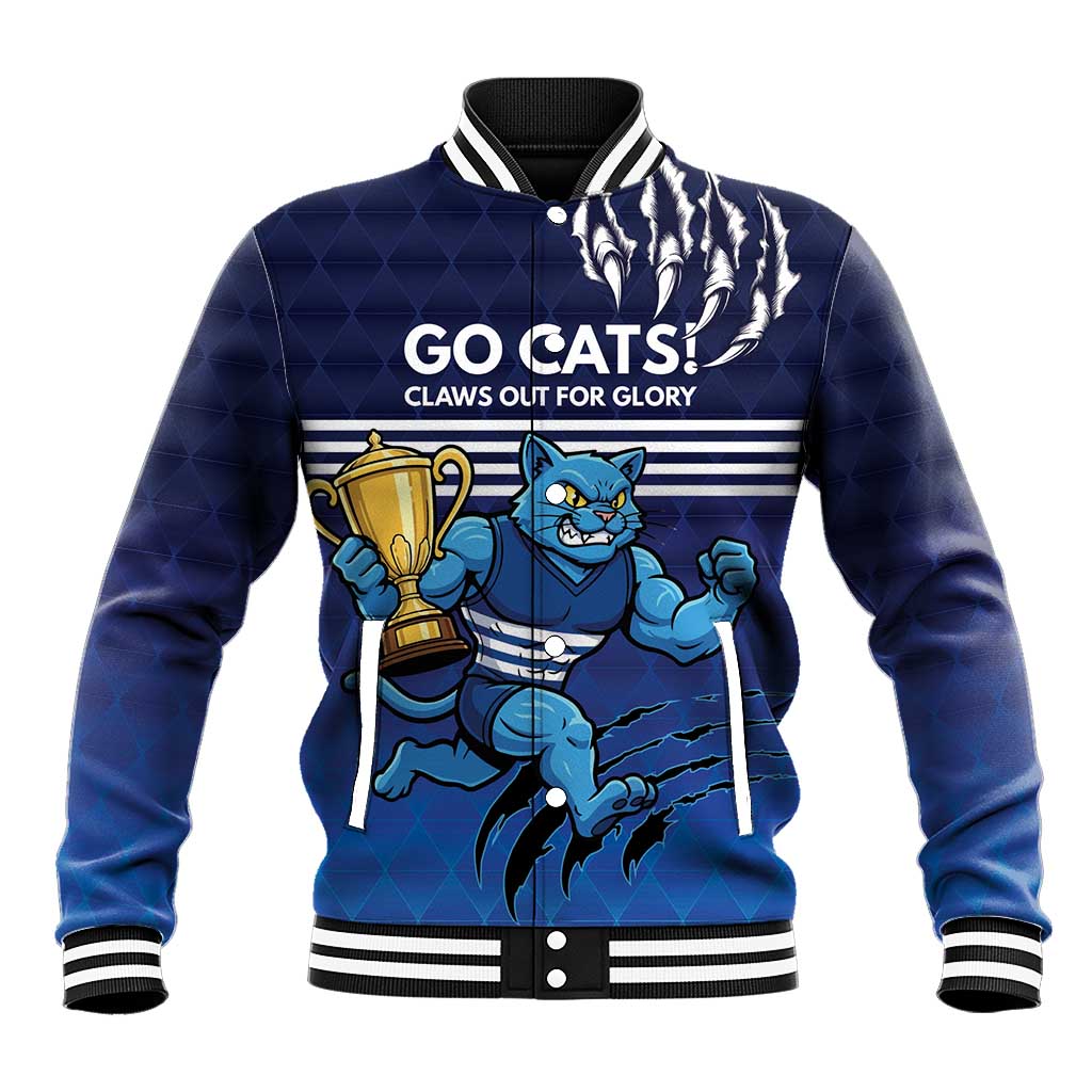 Personalised Geelong Pride Baseball Jacket Claws Out for Glory - Aussie Hoodie