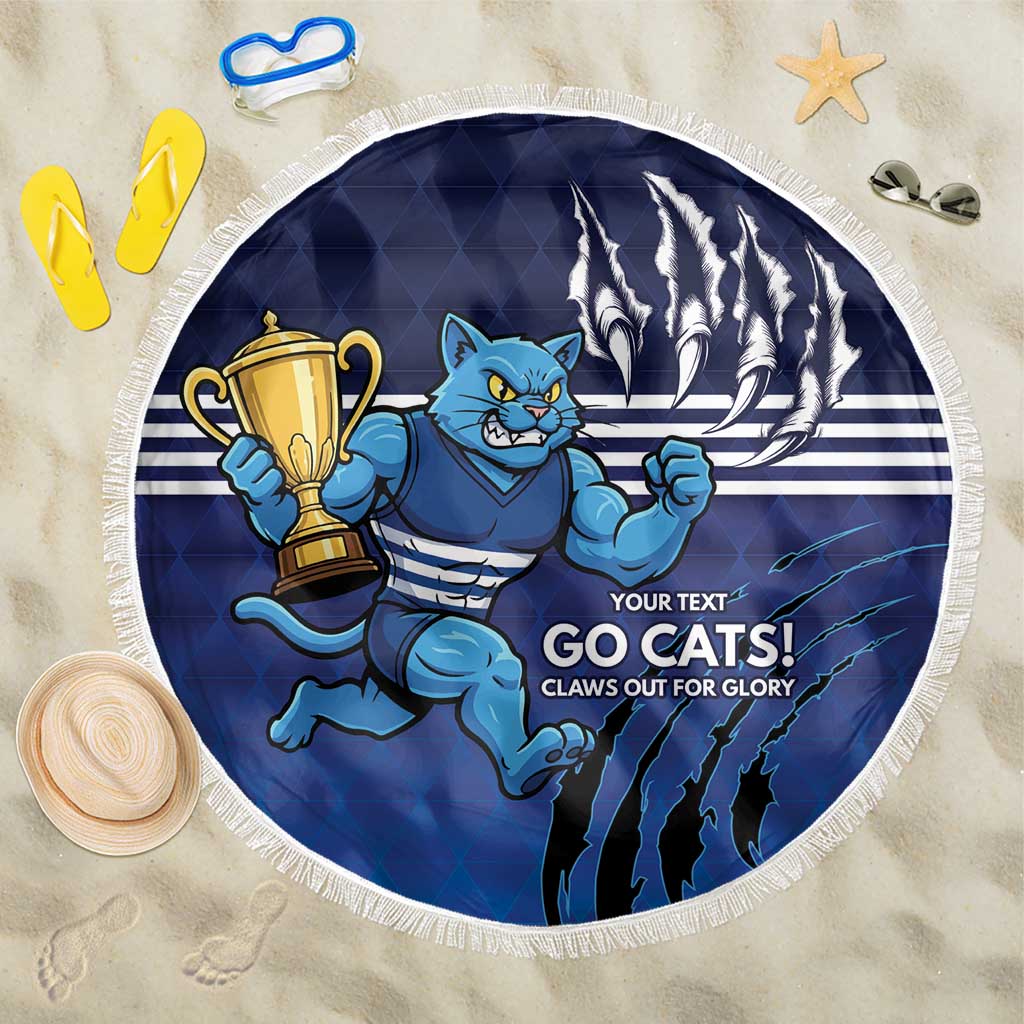 Personalised Geelong Pride Beach Blanket Claws Out for Glory - Aussie Hoodie