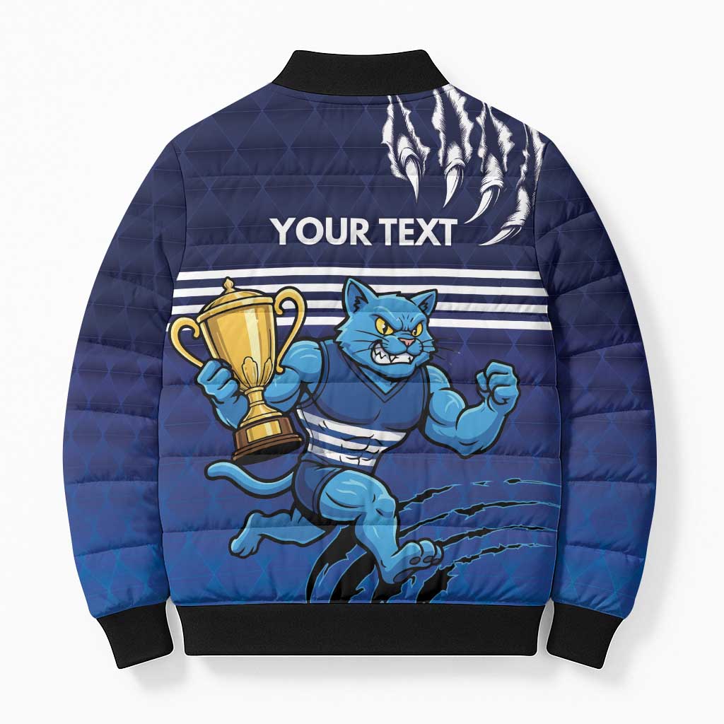 Personalised Geelong Pride Bomber Puffer Jacket Claws Out for Glory - Aussie Hoodie