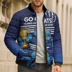 Personalised Geelong Pride Bomber Puffer Jacket Claws Out for Glory - Aussie Hoodie