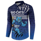 Personalised Geelong Pride Button Sweatshirt Claws Out for Glory - Aussie Hoodie