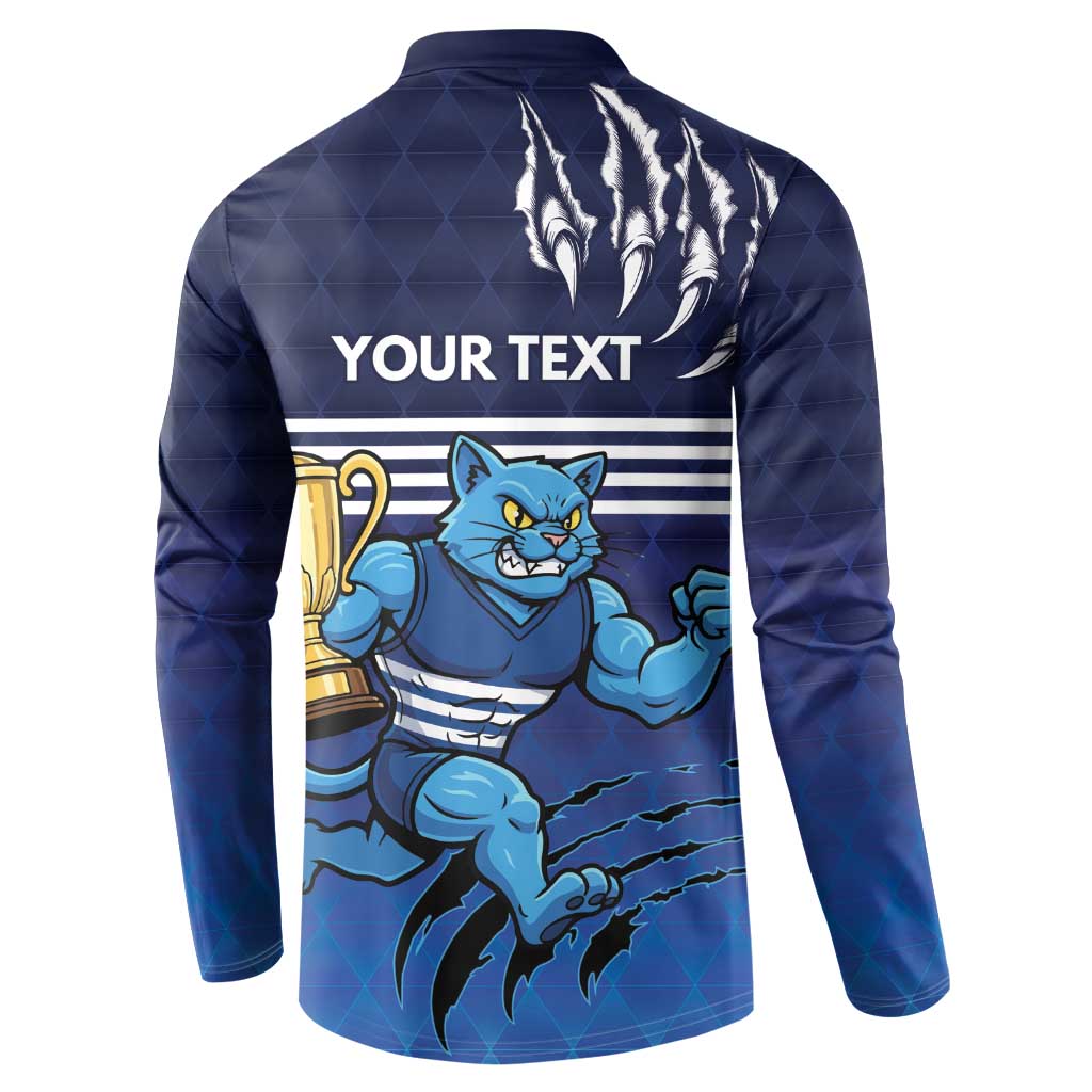 Personalised Geelong Pride Button Sweatshirt Claws Out for Glory - Aussie Hoodie