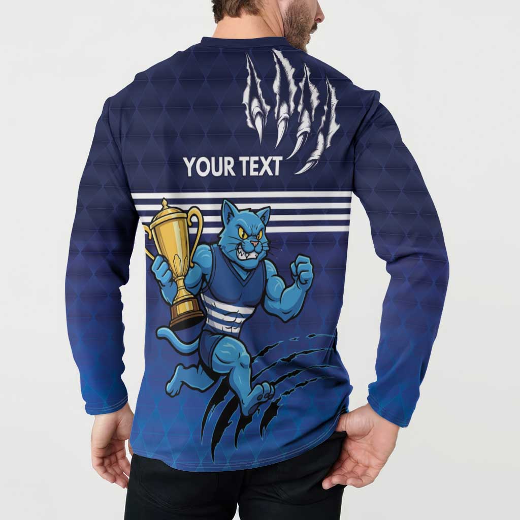Personalised Geelong Pride Button Sweatshirt Claws Out for Glory - Aussie Hoodie