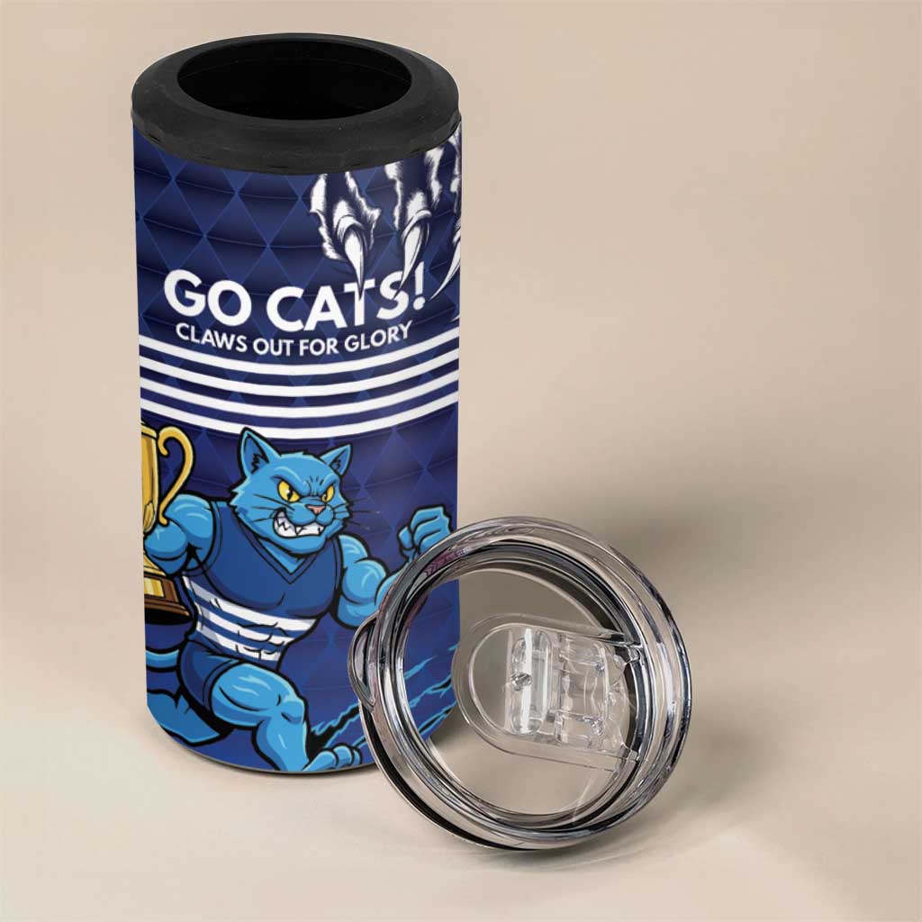 Personalised Geelong Pride 4 in 1 Can Cooler Tumbler Claws Out for Glory - Aussie Hoodie