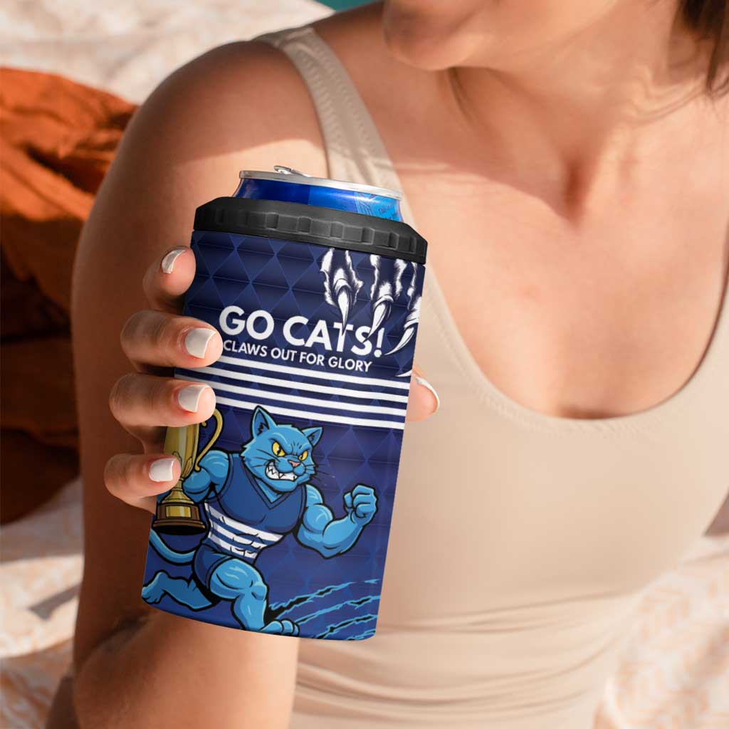 Personalised Geelong Pride 4 in 1 Can Cooler Tumbler Claws Out for Glory - Aussie Hoodie