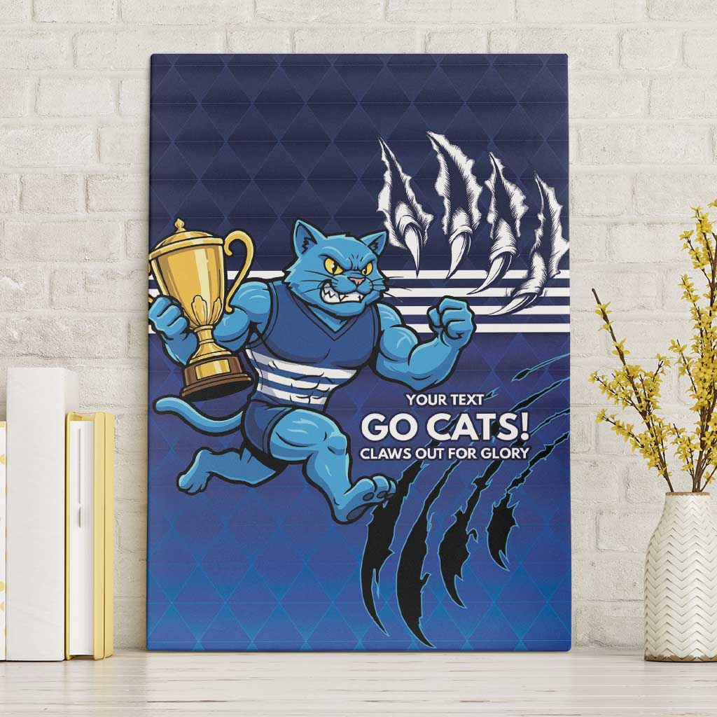 Personalised Geelong Pride Canvas Wall Art Claws Out for Glory - Aussie Hoodie