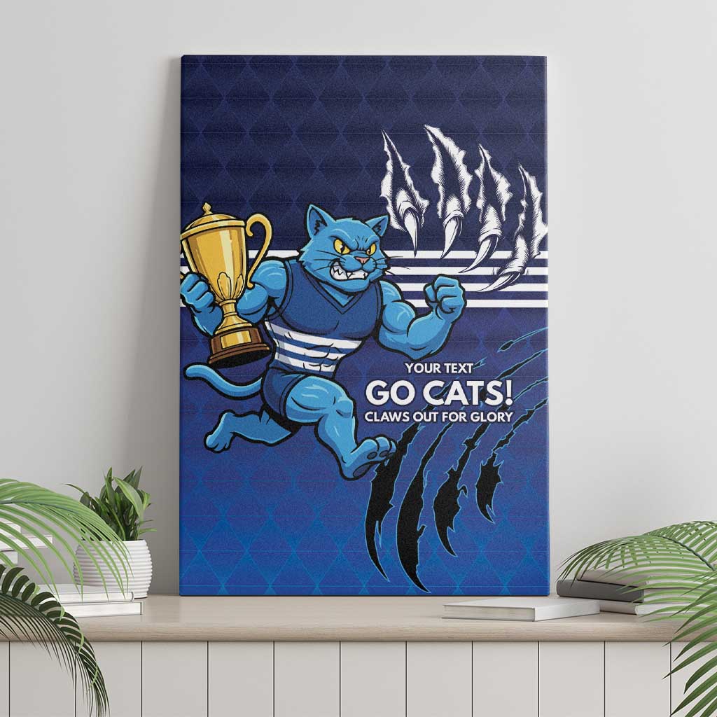 Personalised Geelong Pride Canvas Wall Art Claws Out for Glory - Aussie Hoodie
