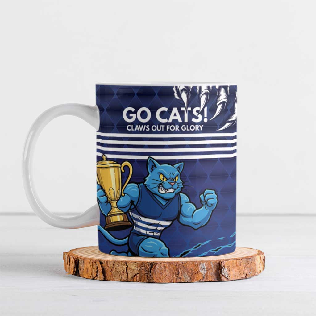 Personalised Geelong Pride Ceramic Mug Claws Out for Glory - Aussie Hoodie