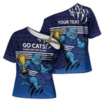 Personalised Geelong Pride Cross Shoulder Shirt Claws Out for Glory - Aussie Hoodie