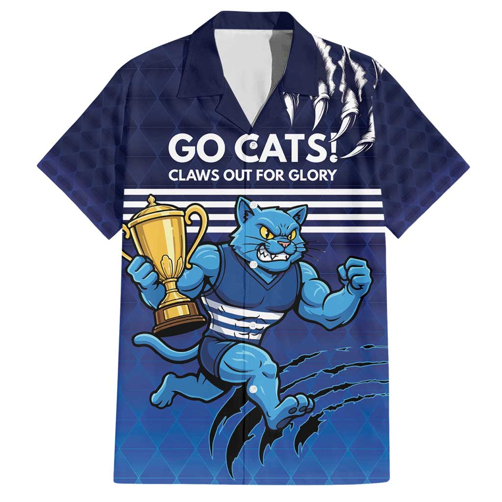 Personalised Geelong Pride Hawaiian Shirt Claws Out for Glory - Aussie Hoodie
