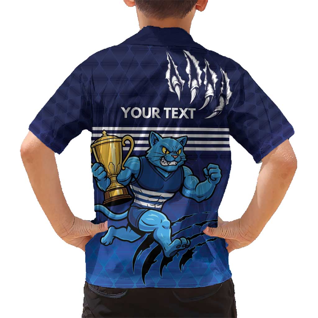 Personalised Geelong Pride Kid Hawaiian Shirt Claws Out for Glory - Aussie Hoodie