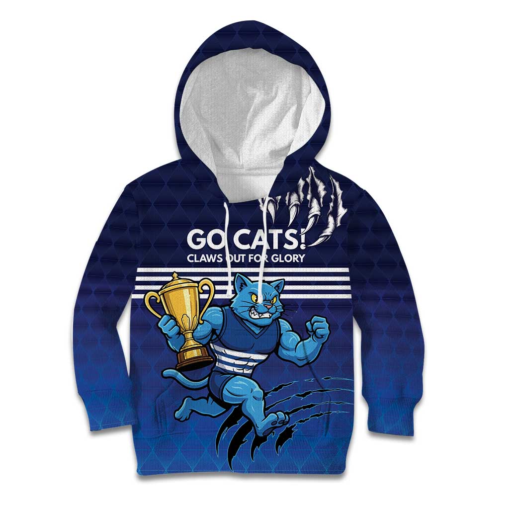 Personalised Geelong Pride Kid Hoodie Claws Out for Glory - Aussie Hoodie