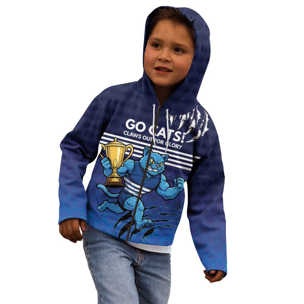 Personalised Geelong Pride Kid Hoodie Claws Out for Glory - Aussie Hoodie