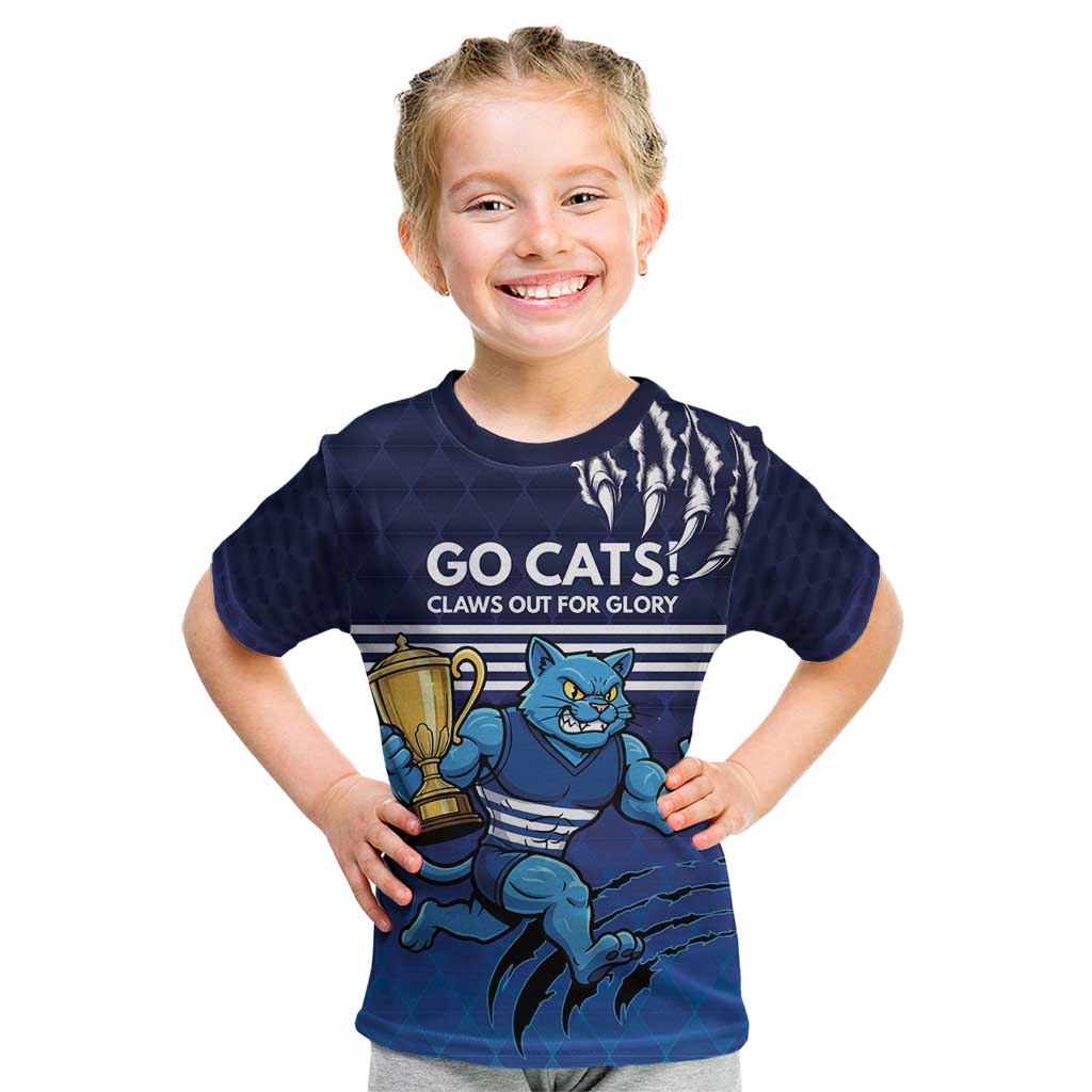 Personalised Geelong Pride Kid T Shirt Claws Out for Glory - Aussie Hoodie