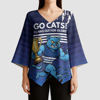 Personalised Geelong Pride Kimono Sleeve Blouse Claws Out for Glory - Aussie Hoodie