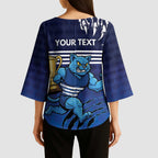 Personalised Geelong Pride Kimono Sleeve Blouse Claws Out for Glory - Aussie Hoodie