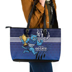 Personalised Geelong Pride Leather Tote Bag Claws Out for Glory - Aussie Hoodie