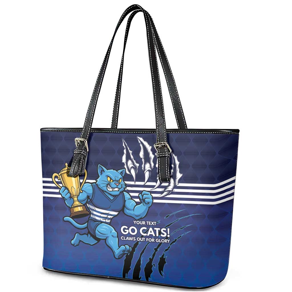 Personalised Geelong Pride Leather Tote Bag Claws Out for Glory - Aussie Hoodie